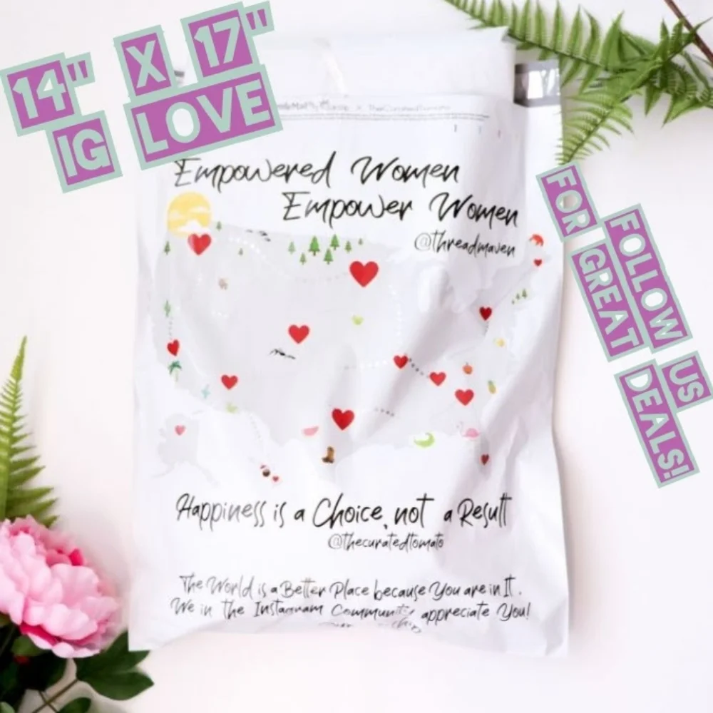 50 I Love Poly Mailers 14x17